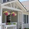 Artificial Hanging Flowers Faux Plants Basket for Outdoors Spring Decor, Fake Silk Morning Glory with Eucalyptus in Planter UV Resistant Outdoor Flowers for Outside Porch Patio Garden Home